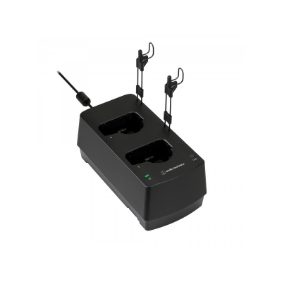 Audio Technica ESW Cargador de 2 bahías para transmisores de mano y de petaca/body pack. Sin transformador de corriente (pieza)