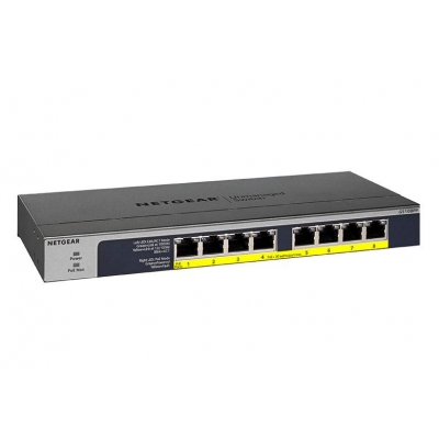 Netgear Switch No Administrable NG-GS108PP-100NAS-SW 8-Port Gigabit Ethernet High-power PoE+ Unmanaged Switch with FlexPoE (123W) (pieza)