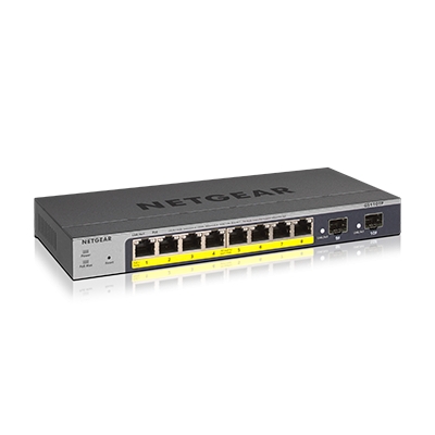 Netgear Switch NG-GS110TP-300NAS-SW 10-Port Gigabit Ethernet Smart Switch with 8 PoE Ports and 2 Dedicated SFP Ports (pieza)
