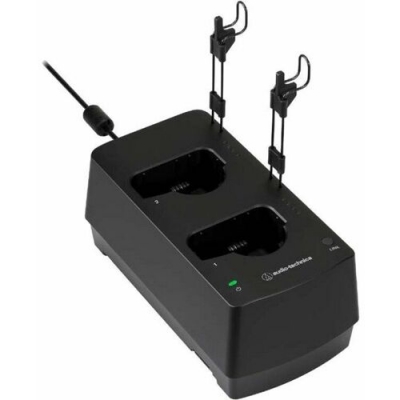 Audio Technica ESW Cargador de 2 bahías para transmisores de mano y de petaca/body pack. Con transformador de corriente (pieza)
